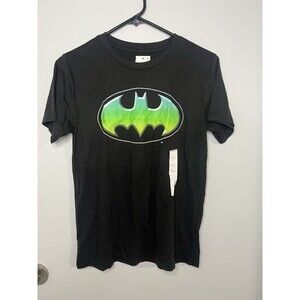Brand New with Tags Batman Youth Large Black Shirt Green Graphic Logo NWT